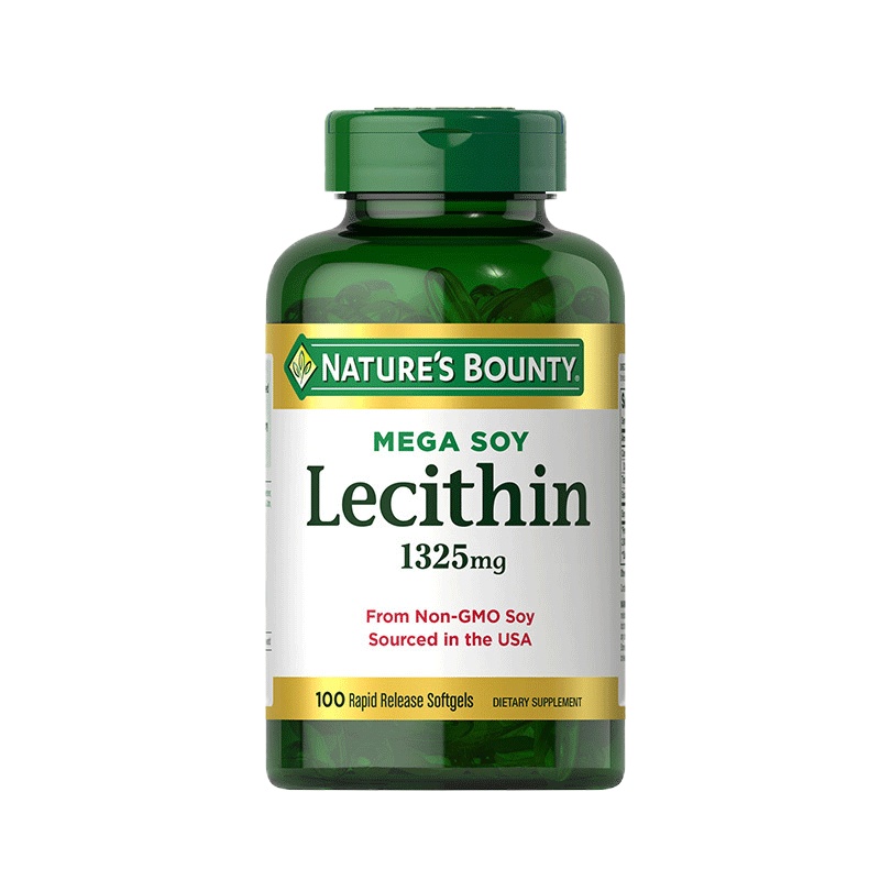 [美国进口]自然之宝大豆卵磷脂软胶囊1325mg 100粒 鱼油好搭档