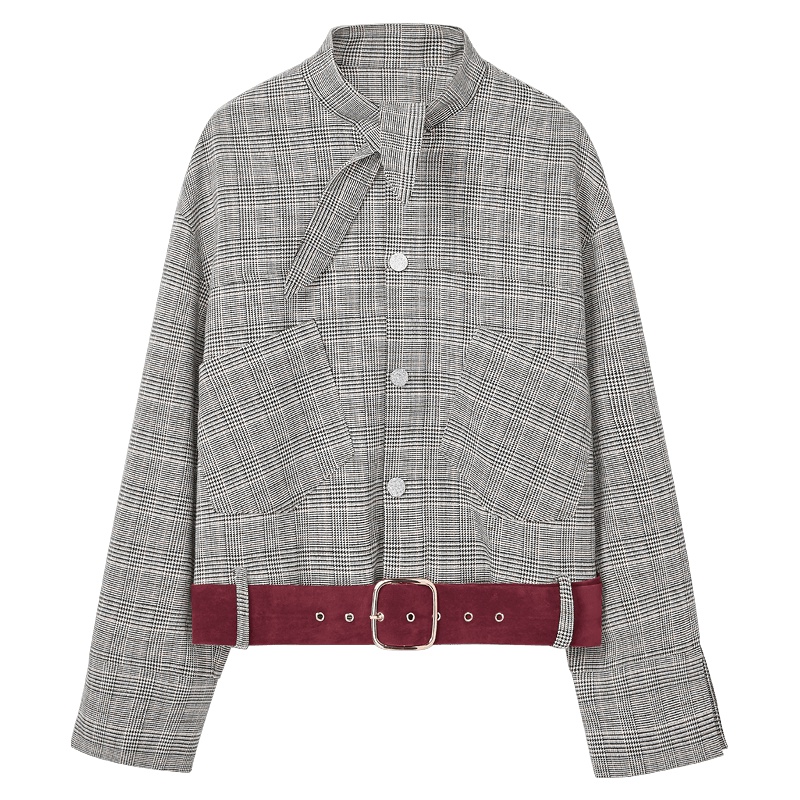 2019爱居兔秋季女装系带领口设计 茄克