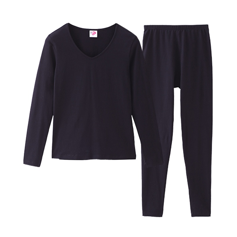 都市丽人时尚简约隐形打底舒适秋衣秋裤女士保暖内衣套装 1W9106
