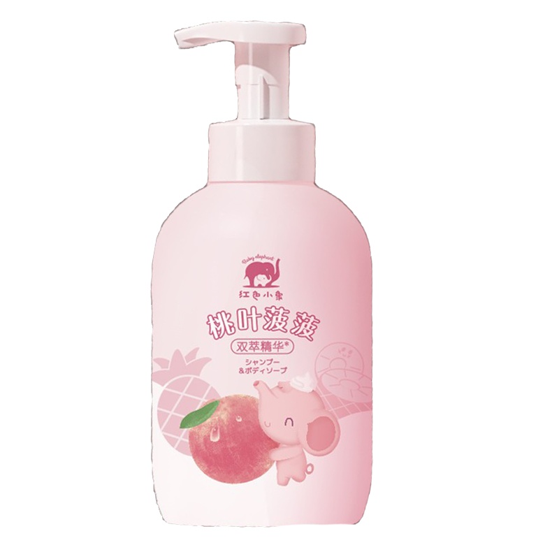 红色小象 儿童洗发水沐浴露 婴儿洗发沐浴二合一 桃叶菠菠双萃精华洗发沐浴露500ml
