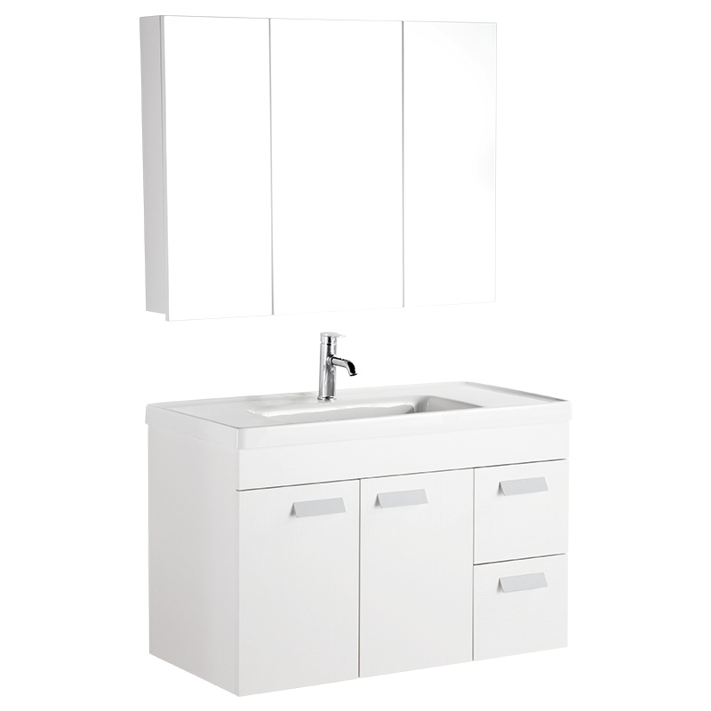 帝王洁具北欧风格简约浴室柜全镜柜设计多层实木板防水防潮不锈钢铰链全国联保质保五年 WB11152