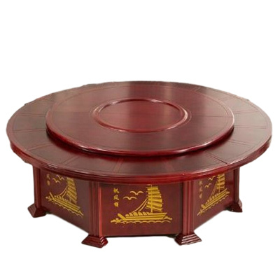 逐鹿中原酒店大圆桌饭店包厢手动旋转盘餐桌HY-493食堂圆桌面宴会宾馆酒店圆桌 2400*760