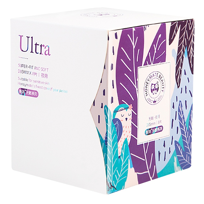 美则Honeymate无敏系列 日本进口医用棉女夜用卫生巾姨妈巾无添加不致敏卫生棉 285mm*8片