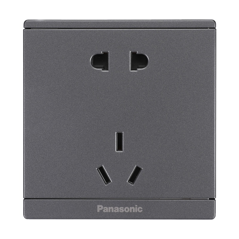 松下开关插座面板奕世灰色86型墙壁开关插座五孔三孔16A空调一开二开单控双控USB网络电脑家用电源插座WMF122