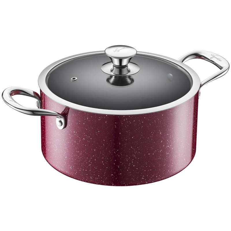 拉歌蒂尼（Lagostina）罗萨系列汤锅少油烟炖锅通用锅底24厘米汤锅 24厘米双耳炖锅ROSwpt24N