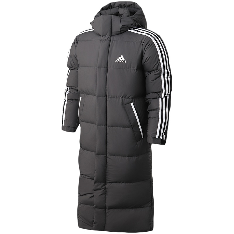 阿迪达斯男服羽绒服长款连帽保暖外套休闲运动服GF0070