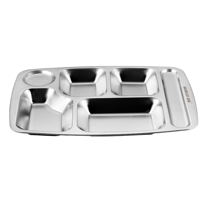 金钥匙(GOLDEN KEY)不锈钢304 加厚快餐盘 六格 GK-T600B8