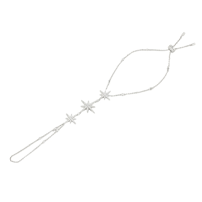 apm MONACO薛凯琪同款银色大小星星流星925银手链腕饰时尚手背链女士首饰奢华贵族AB3257OX