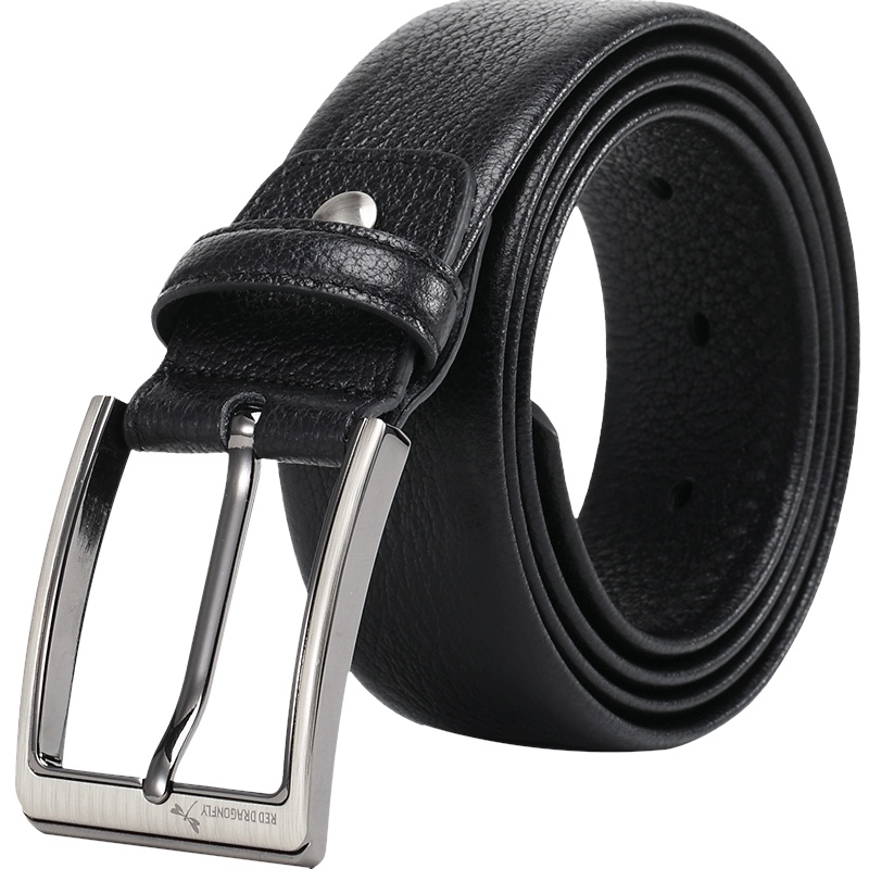 红蜻蜓皮带男真皮针扣商务休闲男士腰带青年百搭牛皮裤腰带男正品