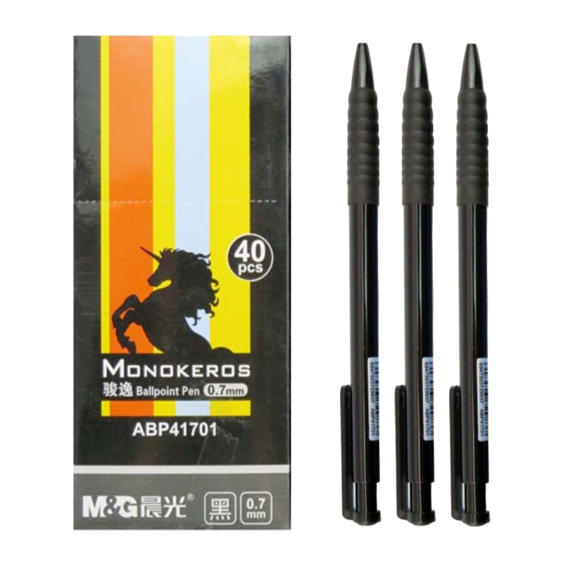 晨光(M&G)ABP41701按动圆珠笔 40支/盒0.7mm 商务办公原子笔油笔 写字笔 按动笔 黑色圆珠笔