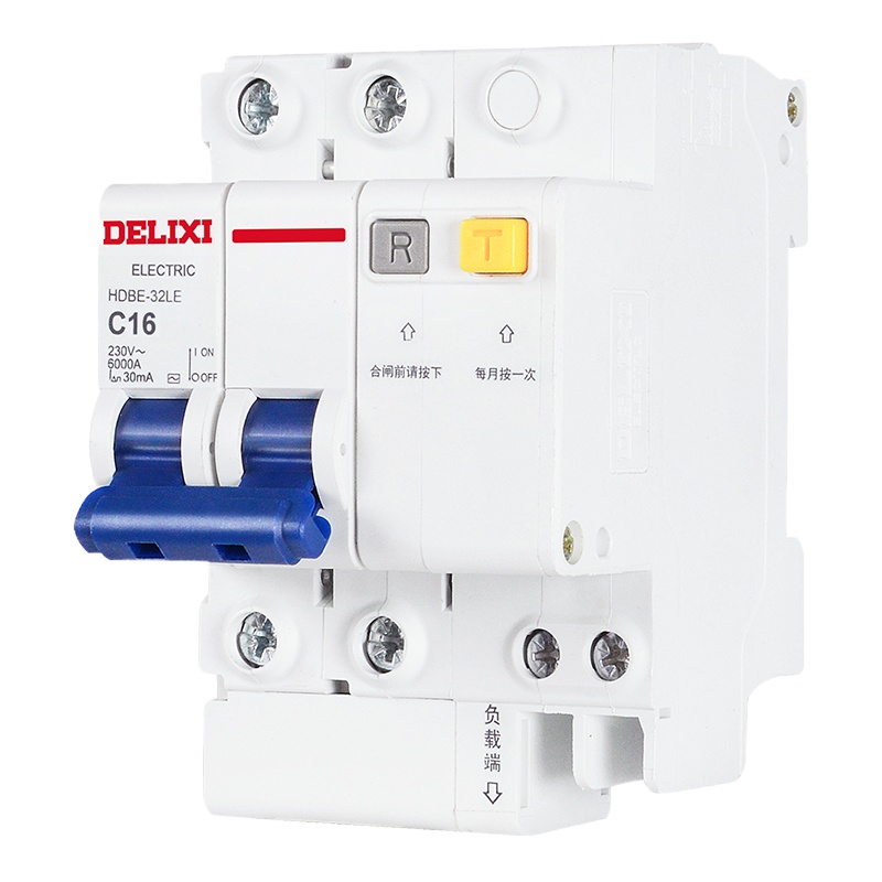 德力西电气 空气开关 HDBE32LE2C16 家用空开带漏保小型漏电保护断路器 2P16A