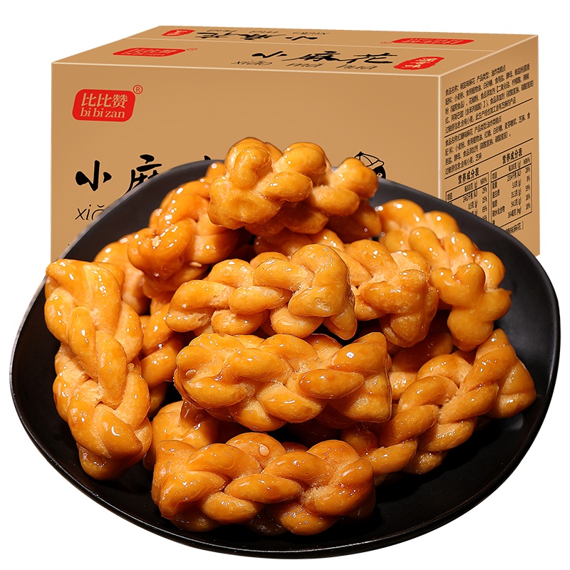 [满199减125元]比比赞小麻花混合味252g整箱零食小吃网红好吃的传统糕点排行榜饼干小袋装充饥夜宵休闲食品