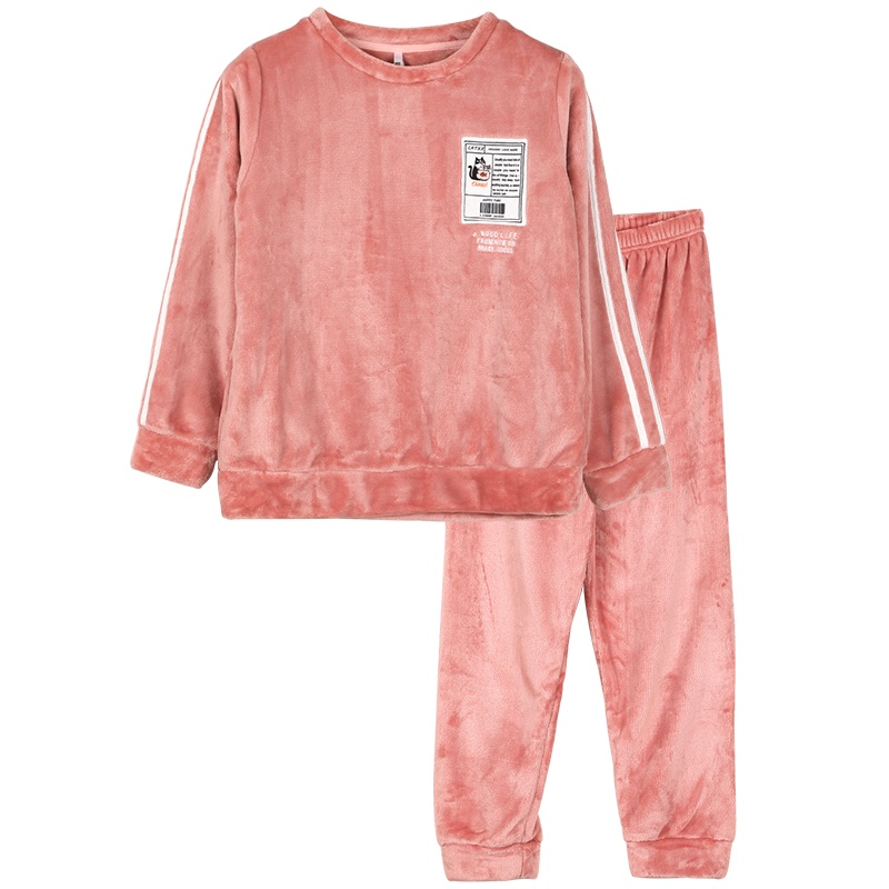 红豆居家(Hodohome)秋冬情侣法兰绒睡衣男士女士休闲时尚可外穿家居服套装