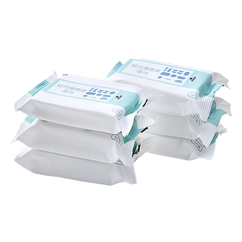 轻巧便携装湿巾 6连包 手口清洁便携湿巾 13.5*15.5CM/片*48片