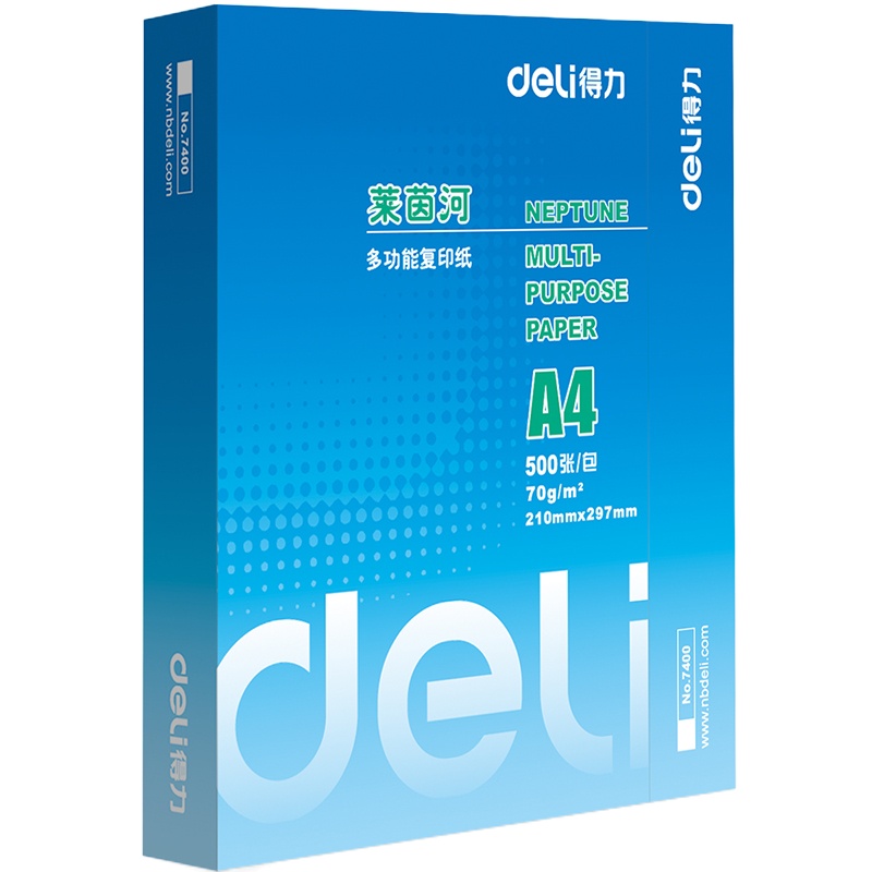 得力(deli)打印纸A4纸 a4复印纸80g 电脑打印得力纸 莱茵河A4打印纸 80g 一箱5包