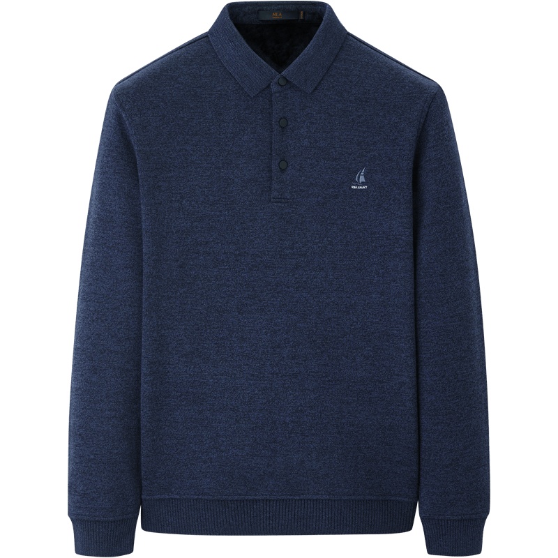 HLA海澜之家加绒保暖POLO衫2019冬季舒适亲肤套头衫男 HNTPD4R405A