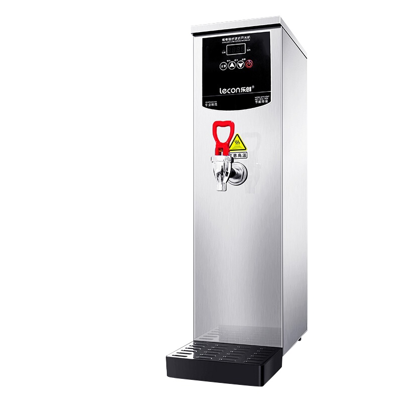 乐创(lecon)开水机商用步进式开水器全自动电热热水器不锈钢奶茶店设备全套 40L银色定时省电款KW-Z15