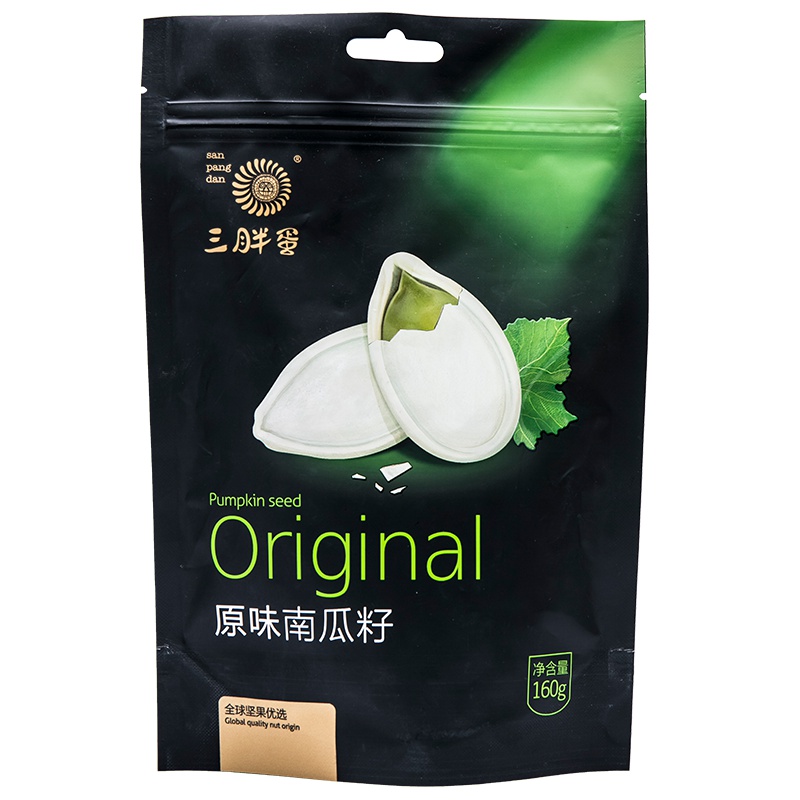 三胖蛋 原味南瓜子炒南瓜子坚果炒货休闲办公室零食南瓜籽 160g/袋