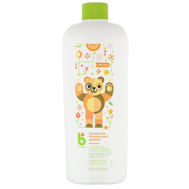 甘尼克宝贝(BabyGanics) 免洗洗手液 补充装 有香型 桔味 473ml