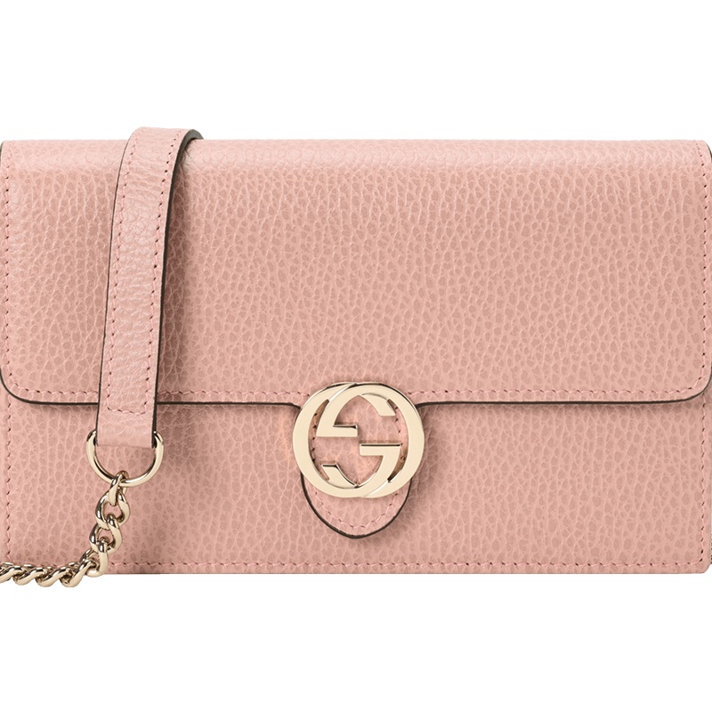 GUCCI 古驰 女包 WOC 双G互扣粒纹皮510314金扣