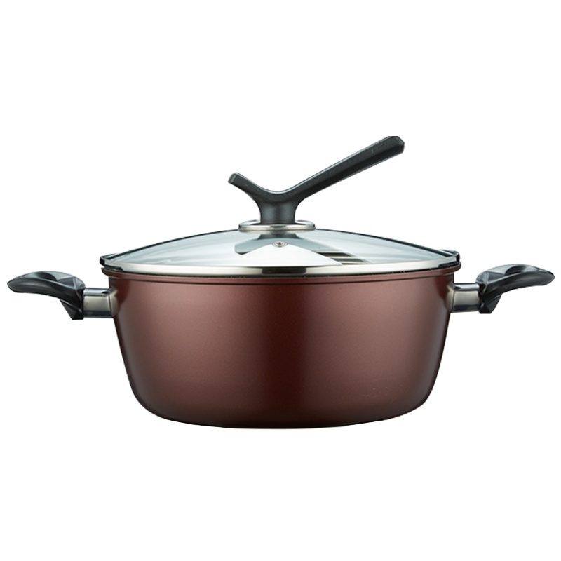 BRK Germany德国厨具卡塞尔不粘锅汤锅麦饭石不粘锅复底合金精铁锅炊具烹饪锅具24cm焖炖煲煮养生汤锅燃气灶专用锅