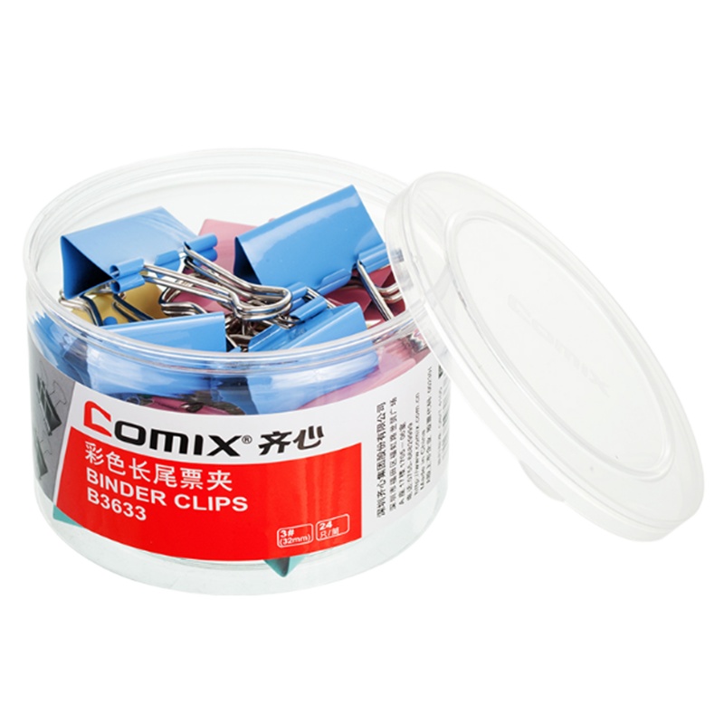齐心 YC B3633长尾票夹 32mm 24只/筒
