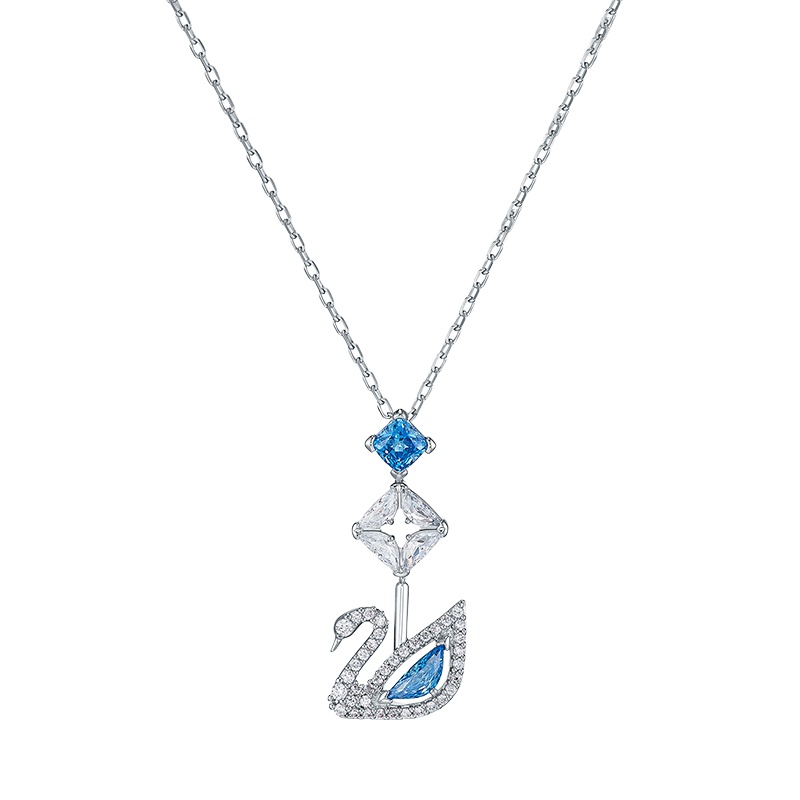 施华洛世奇(SWAROVSKI)20新款125周年纪念款浪漫柔美蓝天鹅水晶项链人造水晶 送恋人5530625