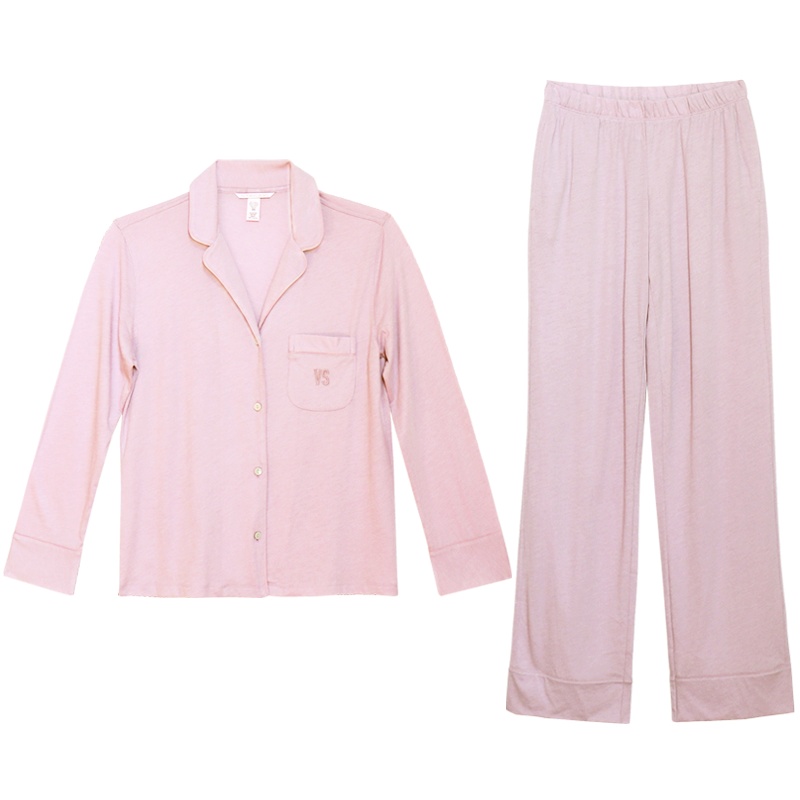 VICTORIA'S SECRET维密超柔软莫代尔棉长袖长裤睡衣套装