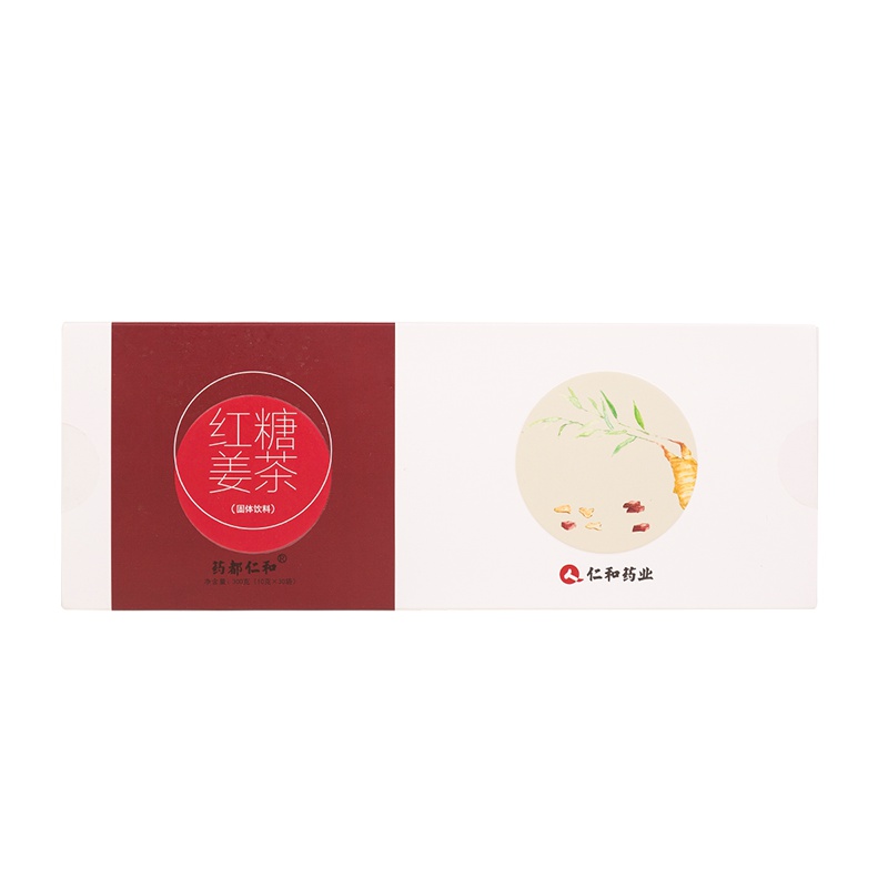 药都仁和 红糖姜茶大姨妈茶姜糖月经红糖速溶姜母茶老姜汤生姜水姜汁 保健茶饮 一盒/30袋*10g 一盒装300g