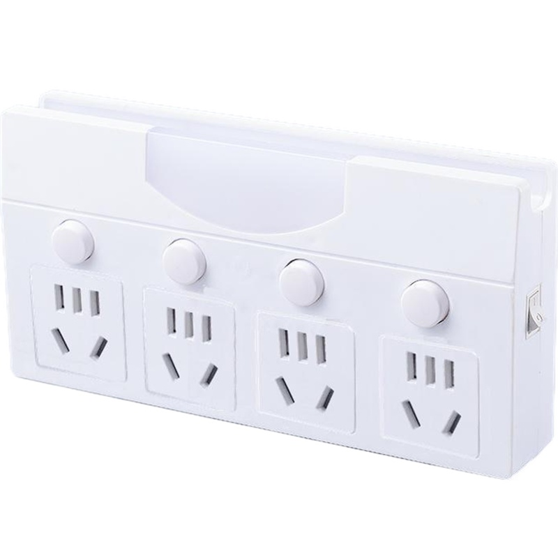 家之选 电源插座转换器带小夜灯独立开关无线扩展转换插头一转多拖四不带线插排排插插板接线板