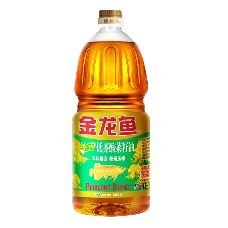 金龙鱼 纯香低芥酸菜籽油1.8L