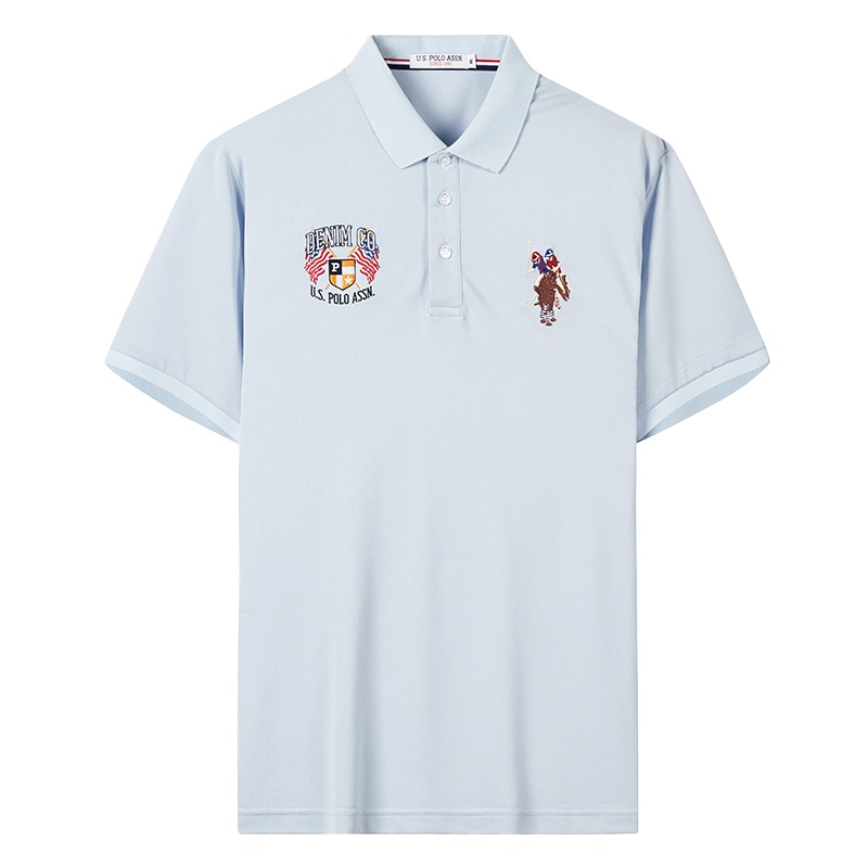 USPOLO ASSN 夏季新款男士polo衫韩版商务休闲纯色百搭短袖上衣