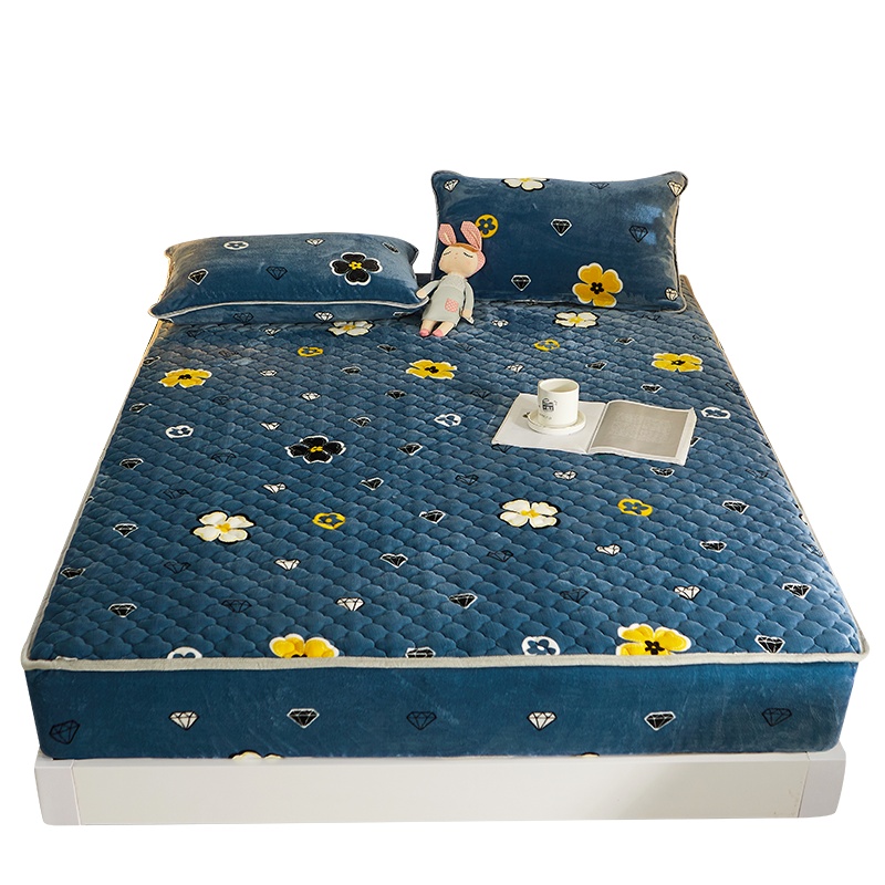 九氏Joesh加厚牛奶绒夹棉保暖床笠床垫保护套床罩