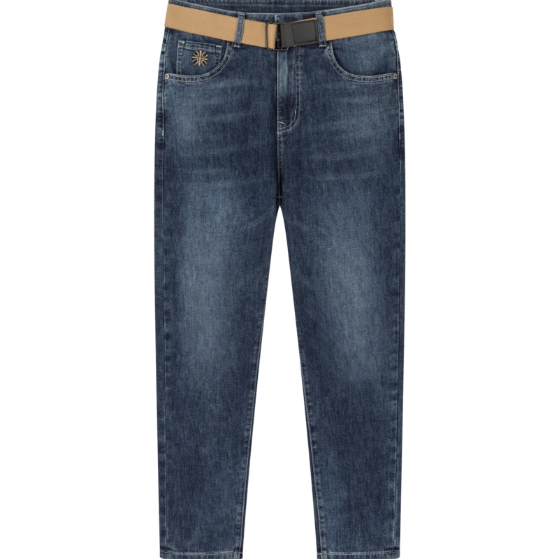 【满198减100预估价：96】森马牛仔裤男2021春夏新款可拆卸皮带舒适小脚牛仔长裤ins潮裤子