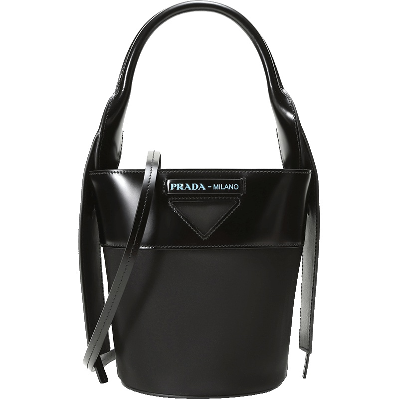 PRADA 普拉达 女士织物配皮手提单肩斜挎包水桶包 1BE015 789 V OWH