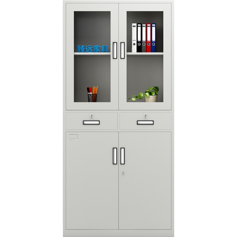 臻远 办公柜子储物柜资料柜带锁 中二斗文件柜