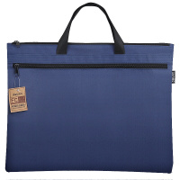 [精选]得力(deli)5840 蓝色 帆布手提袋文件袋档案袋公文包公文袋A4风琴包 办公用品双层商务手提袋