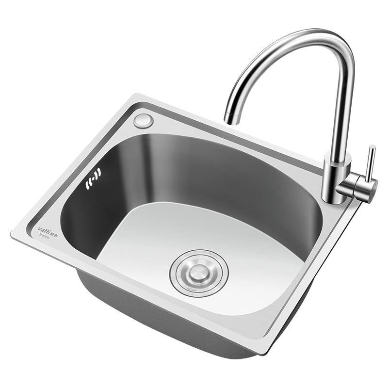 华帝 (VATTI) 304不锈钢水槽单槽 拉丝不锈钢洗菜盆 厨房水槽 厨房洗碗盆091100(500*400*220)