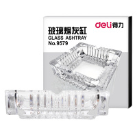 得力(deli)9579玻璃烟灰缸(透明)(只)150*150mm