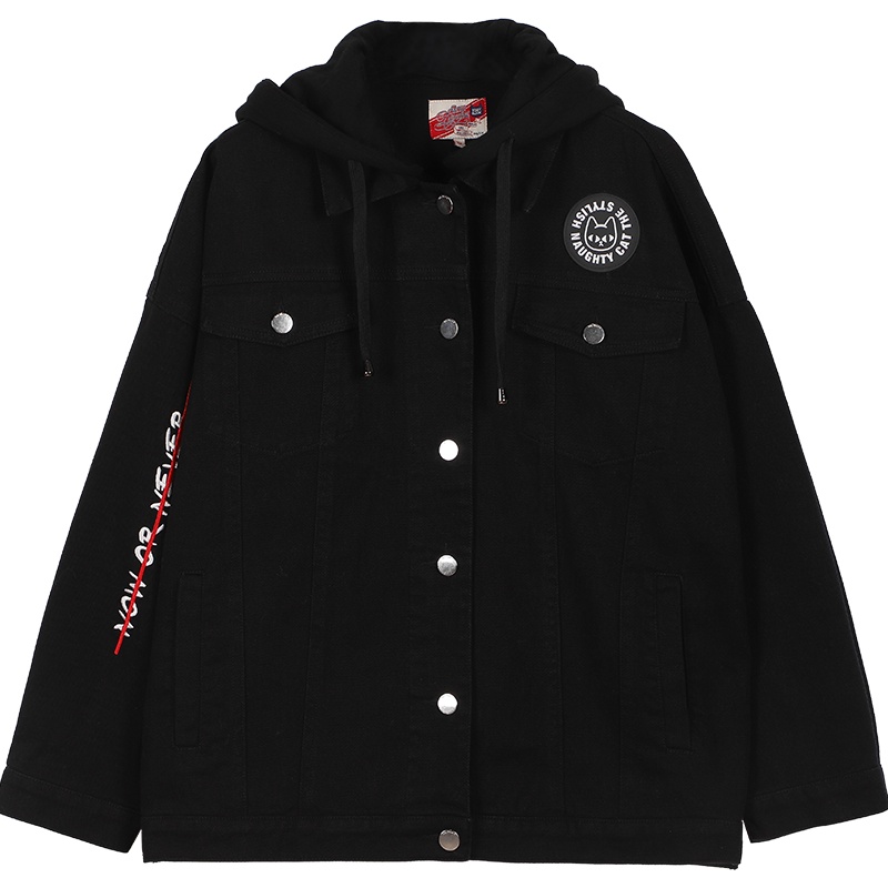 a02新款时尚卡通刺绣印花棉服女冬连帽外套女DTU5B0151JK