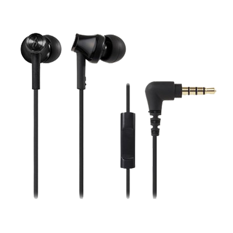 铁三角(audio-technica)ATH-CK350iS(黑色)手机通用线控带麦入耳式耳机