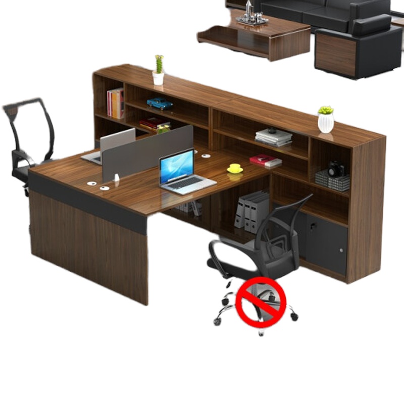 财务办公桌简约现代2/4/6人位屏风隔断职员桌卡座双人办公桌组合 1.7米T字两人位