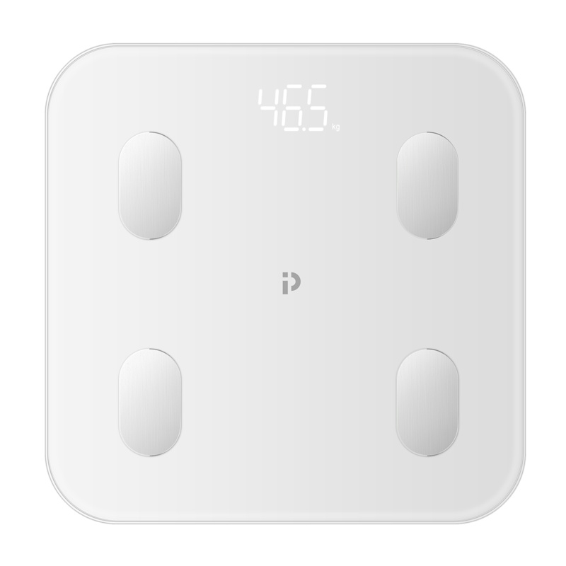 [促销价69.9元]PP体育智能体脂秤蓝牙版 白色,高精度芯片,25项身体数据,健康体重秤,家用体重秤,智能电子秤。