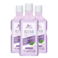 阅紫About Purple口腔漱口水(清新薄荷)500ml*3瓶清洁口腔呵护牙龈男女清新口气家用外出携带口臭不含酒精