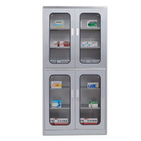 埔盾 304材质不锈钢文件柜办公柜办公资料柜201上下玻璃柜