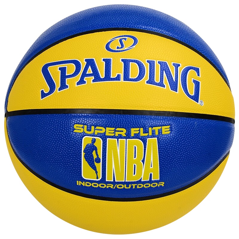 斯伯丁SPALDING通用篮球76-350Y蓝黄拼色PU材质NBA室内外篮球七号篮球