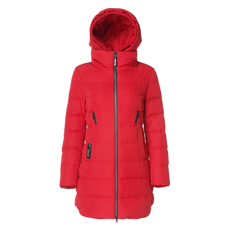 千仞岗2019秋冬品牌加厚羽绒服女时尚中长款连帽休闲冬外套