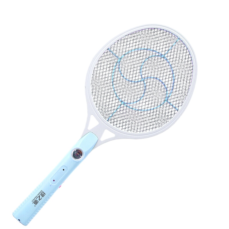 绿之源充电式电蚊拍 灭蚊器充电灭蚊拍家用带电池大网面电苍蝇拍驱蚊拍(蓝色)Z-2174