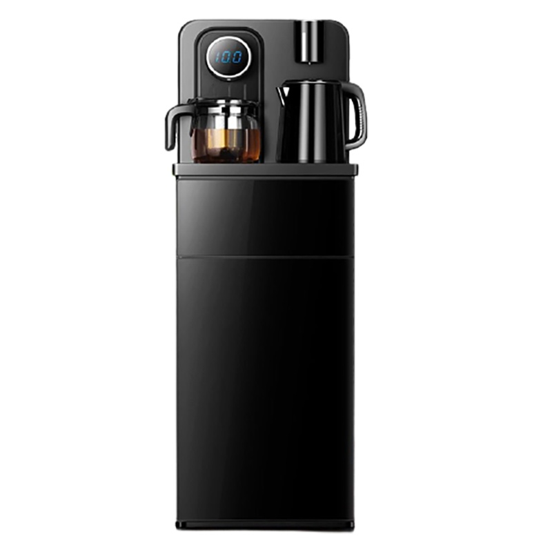 茶吧机家用全自动下置水桶冰热两用小型智能制冷热立式台式饮水机_新款玫瑰金炫彩款遥控双出水_冰温热