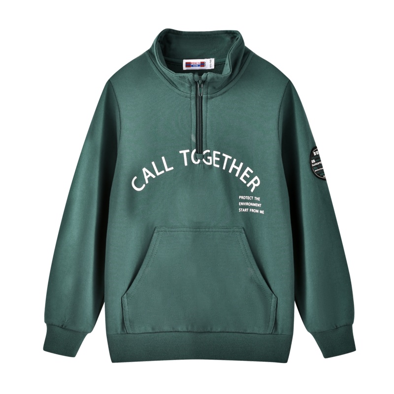 [2折价:39元]铅笔俱乐部童装男童卫衣纯棉2022春装新款儿童上衣长袖拉链樽领